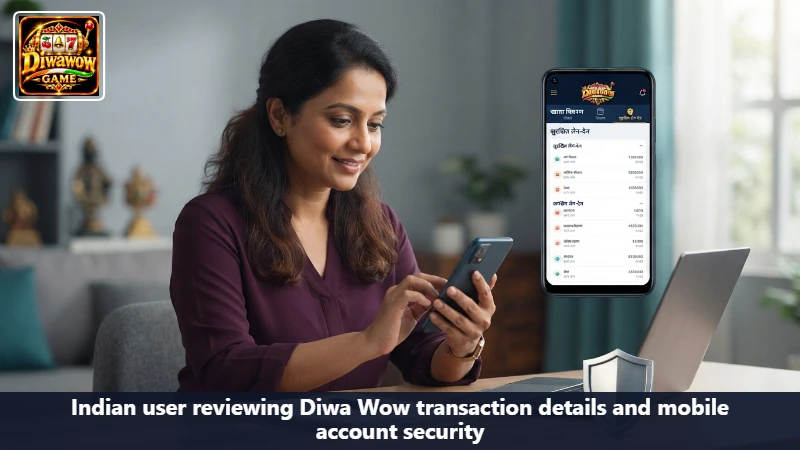 Person checking a transaction reference on a phone, with no balance visible