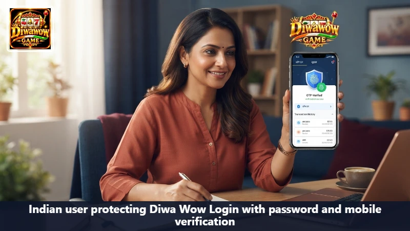Person logging out of Diwa Wow on a shared phone before handing it back